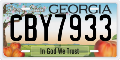 GA license plate CBY7933