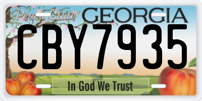 GA license plate CBY7935