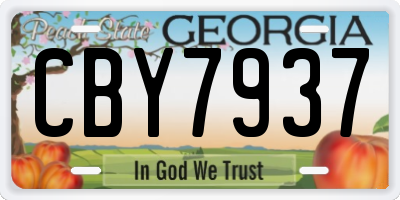 GA license plate CBY7937