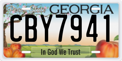 GA license plate CBY7941