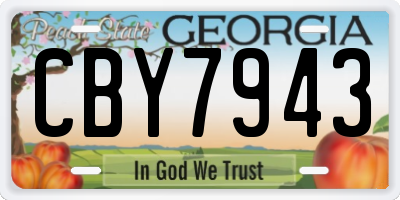 GA license plate CBY7943