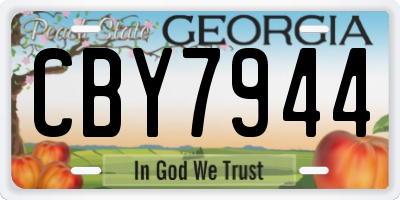 GA license plate CBY7944