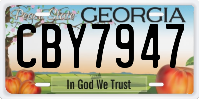 GA license plate CBY7947