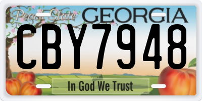 GA license plate CBY7948