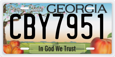 GA license plate CBY7951