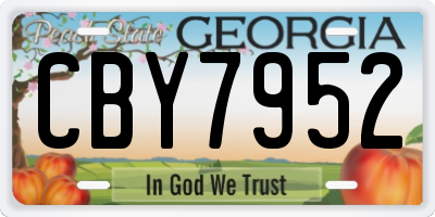 GA license plate CBY7952