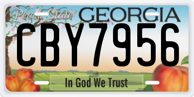 GA license plate CBY7956