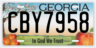GA license plate CBY7958