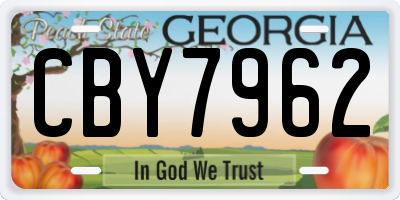 GA license plate CBY7962