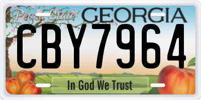 GA license plate CBY7964