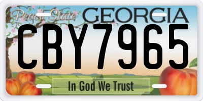 GA license plate CBY7965