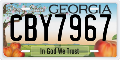 GA license plate CBY7967