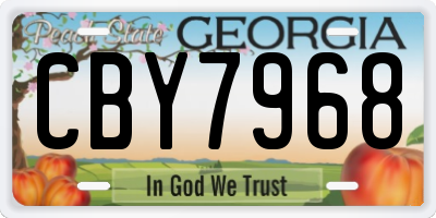 GA license plate CBY7968