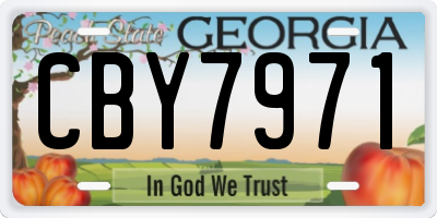 GA license plate CBY7971