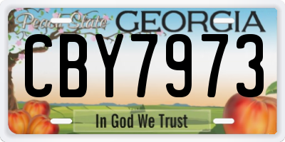 GA license plate CBY7973