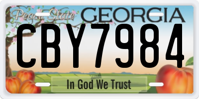 GA license plate CBY7984