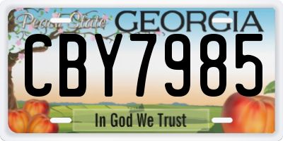 GA license plate CBY7985