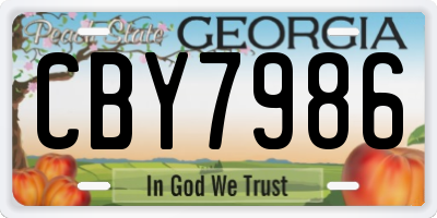 GA license plate CBY7986