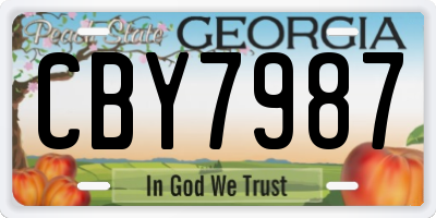 GA license plate CBY7987