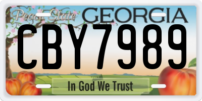 GA license plate CBY7989