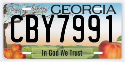 GA license plate CBY7991