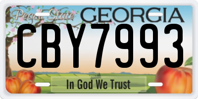 GA license plate CBY7993