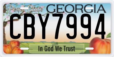 GA license plate CBY7994