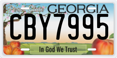 GA license plate CBY7995