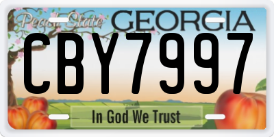 GA license plate CBY7997