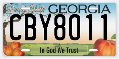 GA license plate CBY8011