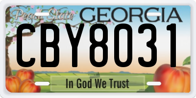 GA license plate CBY8031