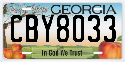 GA license plate CBY8033