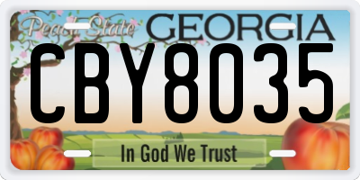 GA license plate CBY8035