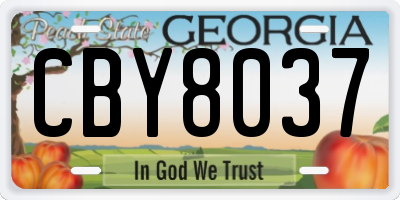 GA license plate CBY8037