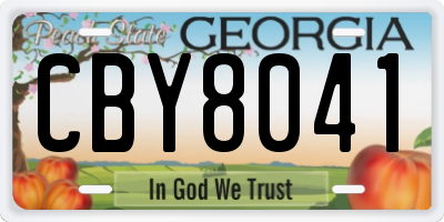 GA license plate CBY8041