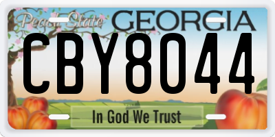 GA license plate CBY8044