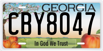 GA license plate CBY8047