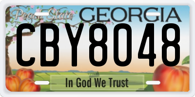 GA license plate CBY8048