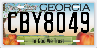 GA license plate CBY8049