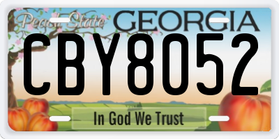 GA license plate CBY8052