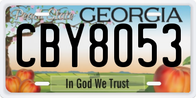 GA license plate CBY8053