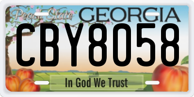 GA license plate CBY8058