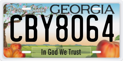GA license plate CBY8064