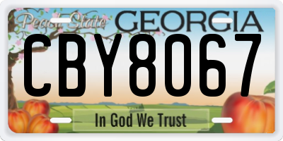 GA license plate CBY8067