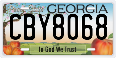 GA license plate CBY8068