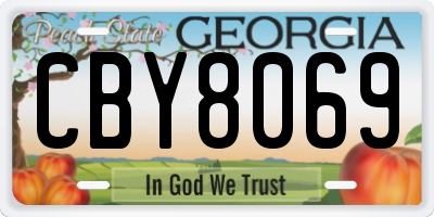 GA license plate CBY8069