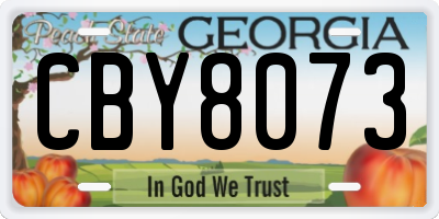 GA license plate CBY8073