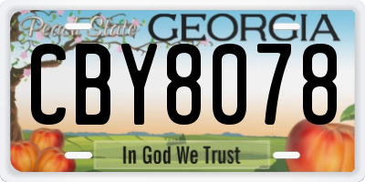 GA license plate CBY8078