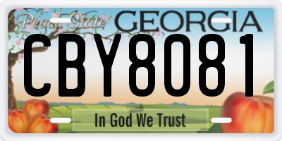 GA license plate CBY8081