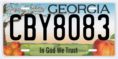 GA license plate CBY8083